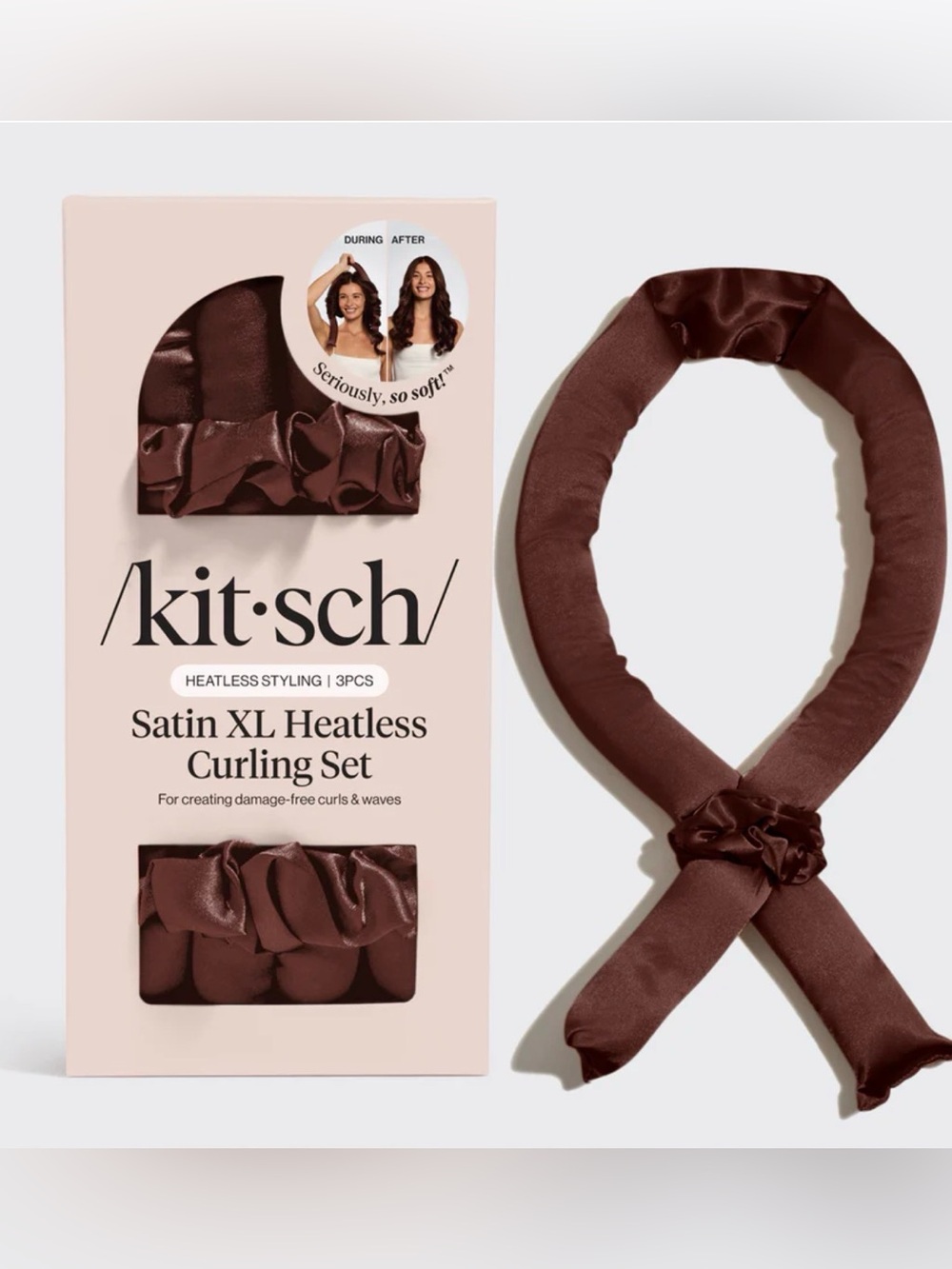 Kitsch Chocolate XL Satin Heatless Curling Set